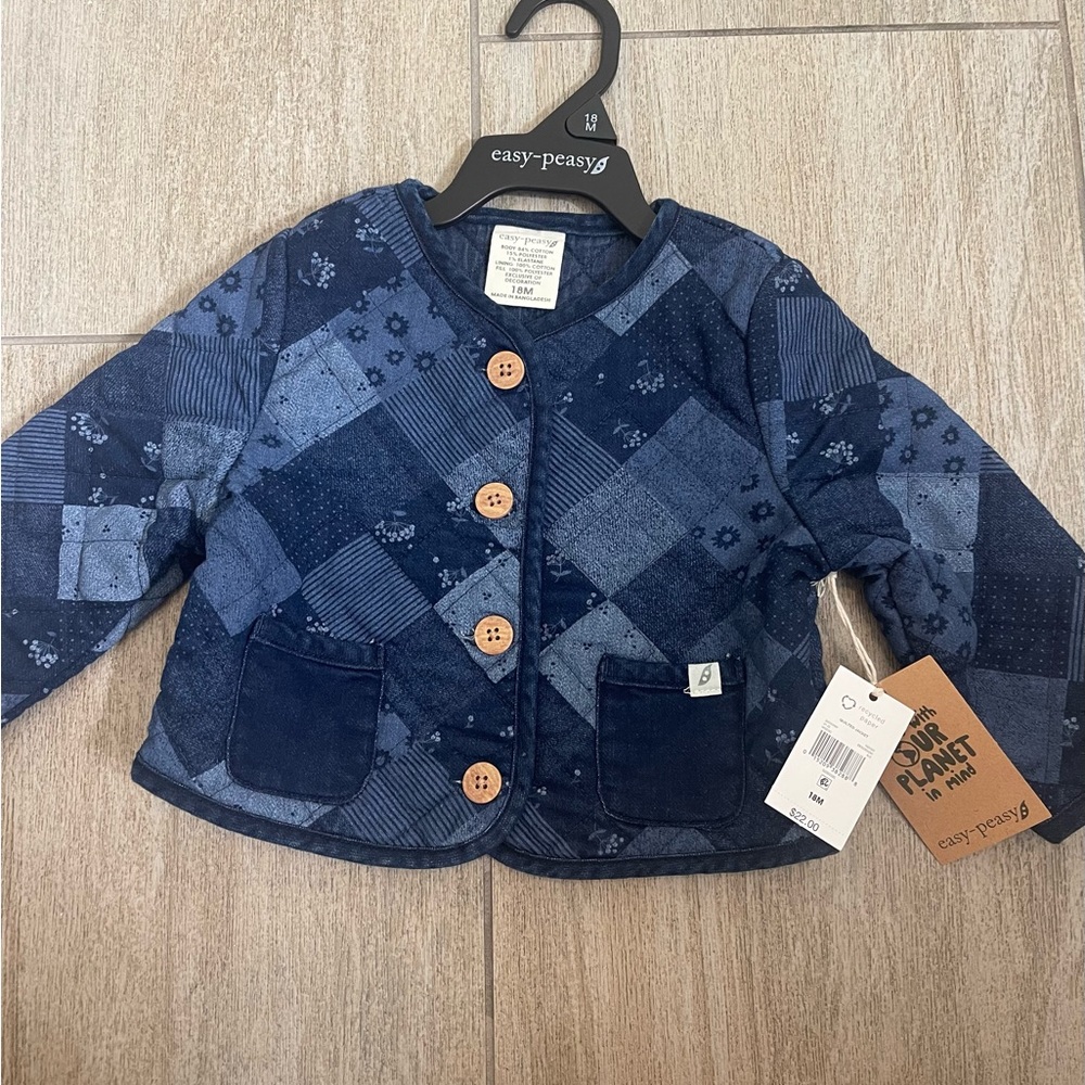 18 months Easy Peasy denim quilted jacket